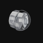 Saber Twist-On Cap (Clear) rotating 360 degrees on black.