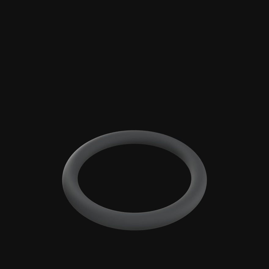 O-Ring rotating 360 degrees on black.