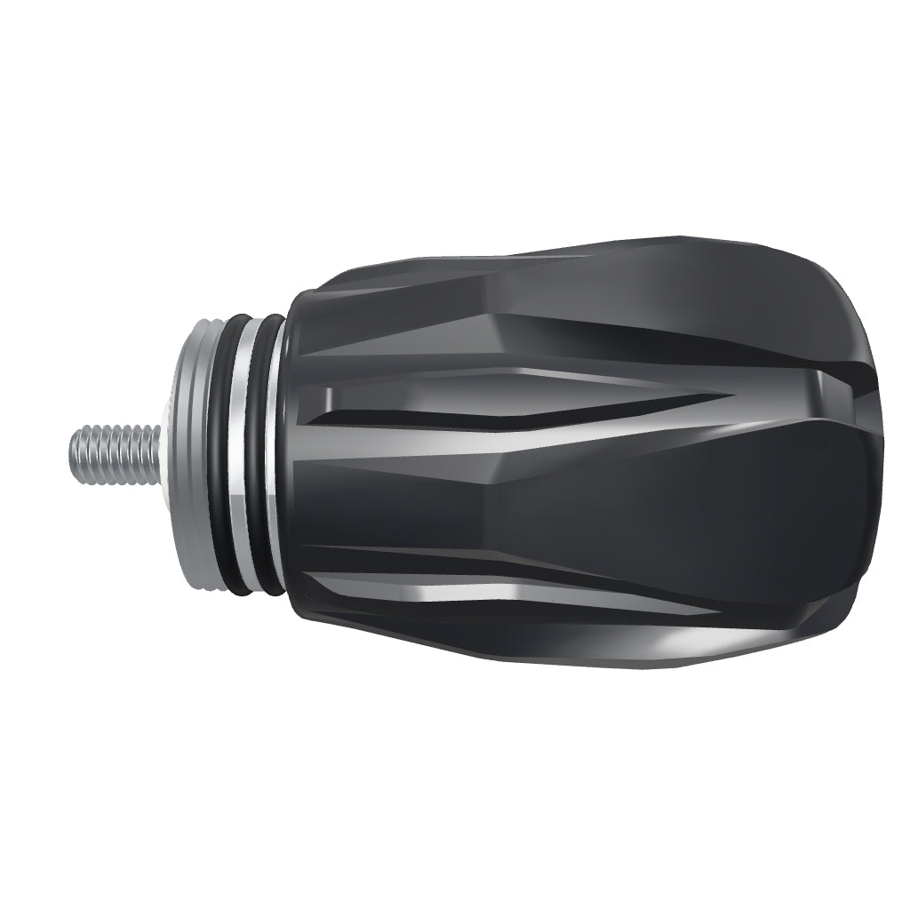 Rotatable 3D model of the fully assembled Flow Cap Counterweight Kit with the black Flow Cap