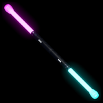 LED Staff cycling through its light modes, each end lit by its own Critter