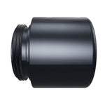 Rotatable 3D model of the RGB Critter Tube Adapter Short with both stainless set screws installed