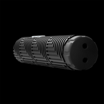 View of the RGB Critter BT flashlight’s back end showing the silicone body and end cap