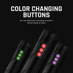 Graphic showing the RGB buttons on the RGB Critter BT flashlight
