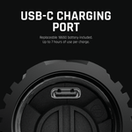 Graphic showing the USB-C charging port on the RGB Critter BT flashlight