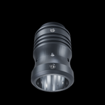 Top view of the RGB Critter Tube Adapter Long showing the light ports along the body