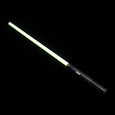Sol Saber Kit as it ships: 30 inch plain tube glowing green with the twist-on cap, RGB Critter Tube Adapter, RGB Critter BT and Saber Hilt Extension