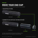 Move your end cap: the end cap from your RGB Critter BT unscrews and goes on the back of the Saber Hilt Extension. Drawn to scale.