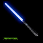 Saber Pack: a 24 inch saber tube lit bright blue on an RGB Critter BT hilt, white Saber Twist-On Cap on the tip. No light included; it runs on the Critter you already own.