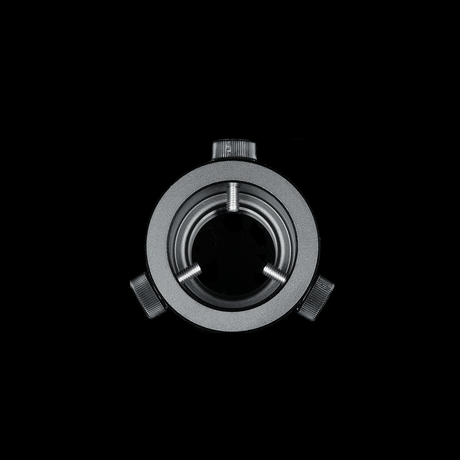 Top view of the small tube holder with small thumbscrews