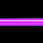 Sol Saber Tube lit purple from the inside. The frosted white tube spreads the light evenly along its whole length.