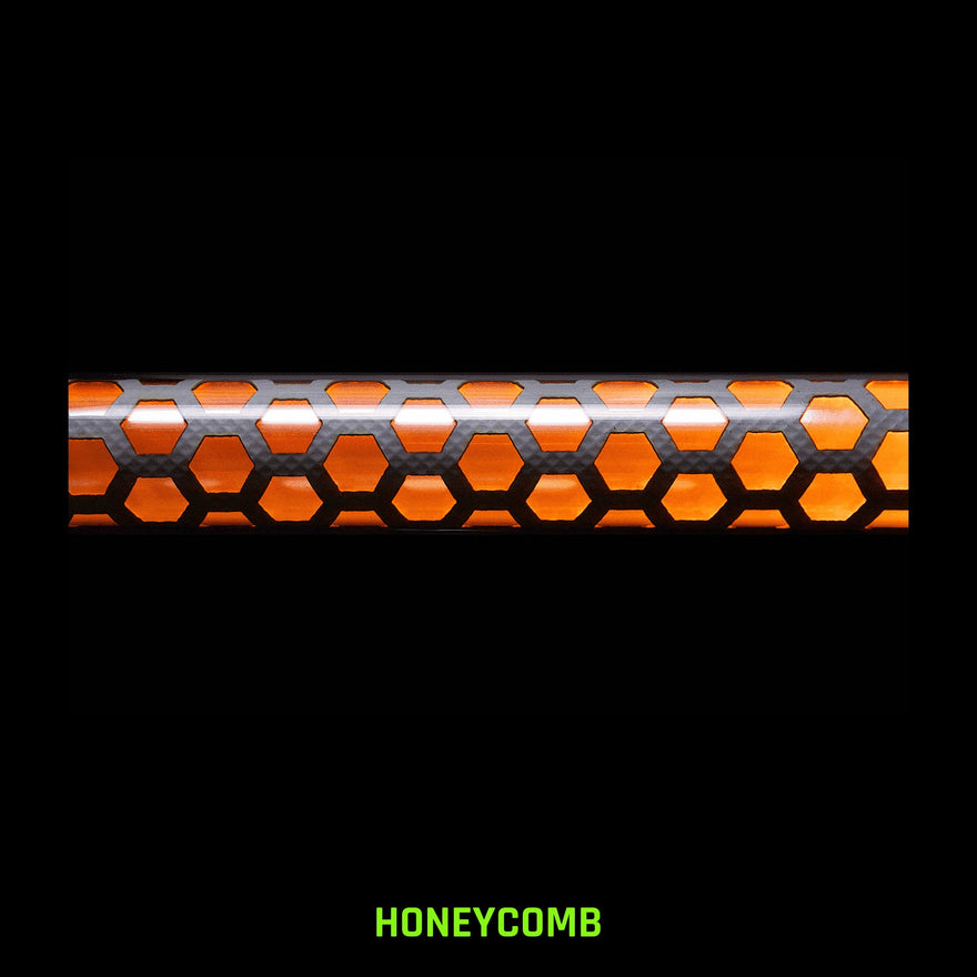 Honeycomb Light Painting Tube, laser cut pattern, close up