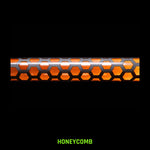 Honeycomb Light Painting Tube, laser cut pattern, close up