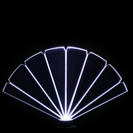  Uchiwa Pro Light Painting Blade with fan-shaped acrylic design, ideal for creating flowing light trails in long exposure photography. 